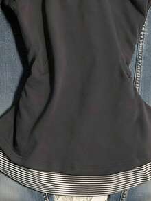 Rina Fox 1pc Women Gray Hooded Long Sleeve 2 In 1 T-Shirt - Dark Grey - View 5