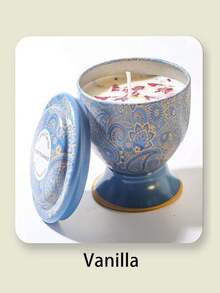 1 件/4 件干花香薰蜡烛，高脚杯罐和三芯蜡烛款式，图案优雅，适合装饰、芳香疗法和节日装饰，是馈赠亲朋好友的绝佳礼物，提供单盒或 4 件套礼品套装 - 彩色 - 查看 16