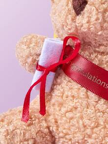 Black Plush Stuffed Teddy Bear Doll Mini Graduation Bear With Graduation Cap Doll Class 2025 Graduation Stuffed Bear Loose Graduation Bear Cap And Congratulatory Belt Are Favorite Decorations For Graduation Gift,Graduation,Plushies,Kids Toys - Multicolor - View 6