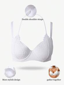 Áo ngực nâng ngực ren gợi cảm cho nữ - trắng - Xem 9