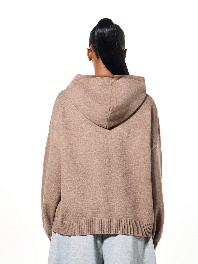 SUMWON WOMEN Oversized Knitted Hoodie With Number Detail