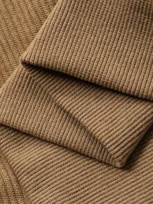 Dazy Plus Áo nỉ nữ cỡ lớn dáng rộng, khóa kéo nửa thân, dây rút, màu trơn, kiểu dáng đường phố. - Màu Khaki - Xem 8