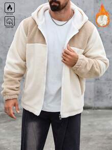 Manfinity CasualCool Men's Contrast Color Casual Hooded Long Sleeve Jacket Hoodie Jacket Zip Up Hoodie Mens Zip Up Jacket Fleece Hoodie Fleece Jacket Mens Street Wear Zip Up Men Hoodie Zip Up Old Money Daily Leisure, Weekend Trips, Outdoor Activities, Travel Expeditions, Relaxed Work Environments Or Semi-Formal Occasions,Boyfriend/Husband Gift, Anniversary Gift Christmas Outfits