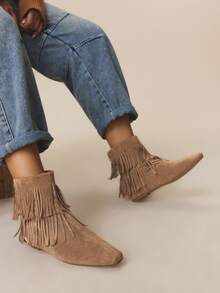 Styleloop Bottes hautes pour femmes, style Y2K, punk rock, motard, cool girl, convient pour Halloween, Noël, occasions festives - Nude - Voir 6