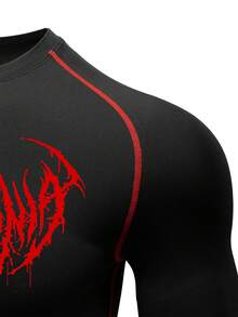 Manfinity Sport Corelite Áo thun thể thao tay raglan ngắn tay nam, kiểu dáng thường ngày, chất liệu co giãn, thích hợp cho tập gym, áo thun spandex nén dành cho nam. - màu đen - Xem 9