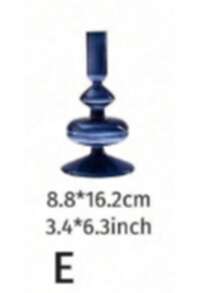 1 件欧式简约水晶玻璃烛台，条纹长杆圆球形家居装饰烛台，适用于餐桌和家庭、酒店、婚礼等装饰、房间装饰、礼物 - 彩色 - 查看 18