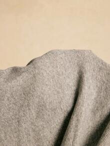 Poéselle 女士纯色旗袍领修身优雅长袖T恤 - 灰色 - 查看 8