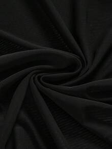 ROMWE Gothic Cross Hollow Embroidered Lace Patchwork Off-Shoulder Women Dress - Black - View 4