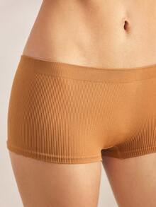 Ocili 5pcs/Pack Seamless Mid-Waist Briefs, Leisure Minimalist Comfortable Underwear