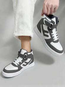 Tenis para hombre alta resistencia sintético transpirable punta redonda con cordones suela antideslizante estilo deportivo cancha tenis - Gris - Ver 1