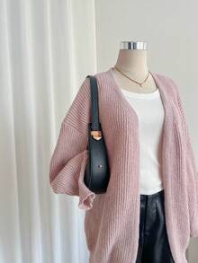 Celisse Women's Casual Solid Color Ribbed Knit Cardigan, Autumn/Winter