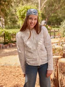 Teen GirlCasual Cute White Lace Versatile Long Sleeve Blouse, Autumn/Winter