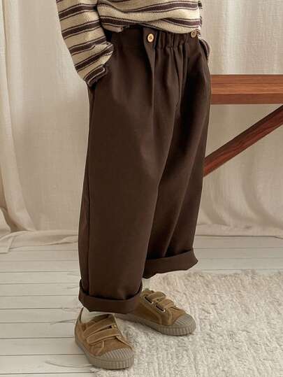 DAZY Young Boy Casual Versatile Commute Loose Solid Color Pants