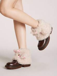 ROMWE Kawaii 女士护腿套 - 杏色 - 查看 4