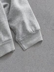 EASEVO Große Größen Lässiger, vielseitiger grauer Kapuzenpullover für Herren, Langarm-Oberteil - Grau - Übersicht 4