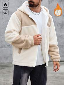 Manfinity CasualCool Men's Contrast Color Casual Hooded Long Sleeve Jacket Hoodie Jacket Zip Up Hoodie Mens Zip Up Jacket Fleece Hoodie Fleece Jacket Mens Street Wear Zip Up Men Hoodie Zip Up Old Money Daily Leisure, Weekend Trips, Outdoor Activities, Travel Expeditions, Relaxed Work Environments Or Semi-Formal Occasions,Boyfriend/Husband Gift, Anniversary Gift Christmas Outfits