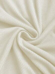 Sweetra 女式纯色长袖T恤，蕾丝孔眼装饰，半开袖口，秋季 - 奶油色 - 查看 5