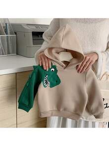 Pixure 男婴针织恐龙图案连帽休闲卫衣，长袖上衣，卫衣，男婴服装，恐龙服装，恐龙卫衣，连帽卫衣，婴儿卫衣 - 彩色 - 查看 5