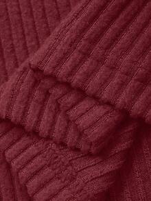 DAZY Women Crew Neck Button Decor Fitted Basic Long Sleeve T-Shirt,Fall Clothes - Burgundy - View 7