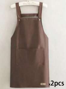1/2pcs Waterproof And Oil-Proof Cooking Apron With Pockets, Suitable For Men And Women - Multicolor - View 23