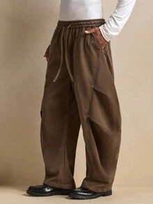 AKNOTIC Business Casual Pantaloni sport casual pentru bărbați, la modă, practici, cu buzunare, potriviți pentru toate anotimpurile - cafea maro - Vizualizare 4