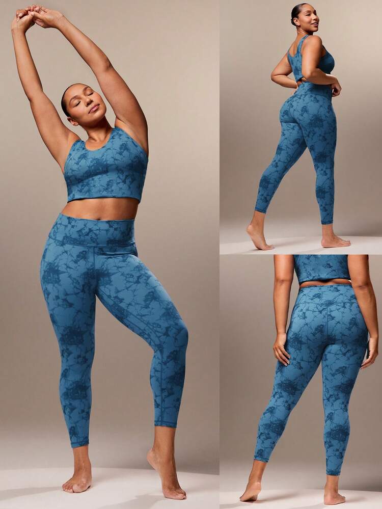 24'' FeatherFit™ Plus Size Super High Waist Leggings With Hidden Front Pocket Low Impact Yoga Pilates Daily