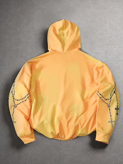 Goth Sweat-shirt à capuche zippé décontracté à manches longues pour hommes avec motif créatif polyvalent