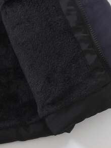 SHEIN Explorewe 2pcs/Set Young Boy Thermal Lined Hooded Padded Coat, Warm Padded Coat With Pockets Young Boy Winter Coattoddler Winter Coat BoyYoung Boys Coat WinterYoung Boys Coatbaby Boy Winter Coat - Blue - View 8