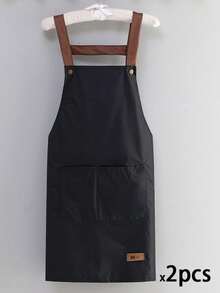 1/2pcs Waterproof And Oil-Proof Cooking Apron With Pockets, Suitable For Men And Women - Multicolor - View 28