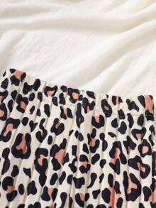 6pcs Baby Girls Casual Solid Color Long Sleeve T-Shirt And Pants Set, Comfortable For Autumn/Winter, Back To School, Christmas, Fall Outfit Cheetah Print Baby Clothes Animal Print Clothes Toddler Cheetah Print Pajamas - Multicolor - View 8