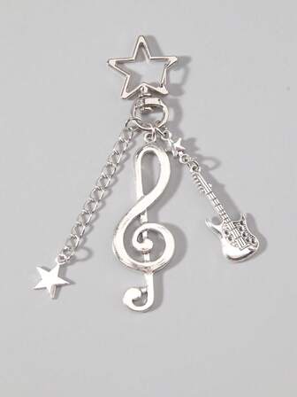 Anime Portachiavi stile punk con ciondolo a forma di stella, lisca di pesce, gatto nero e perline nere, ciondolo per custodie per telefono, ciondolo per borse, regalo per uomo e donna, regalo di San Valentino