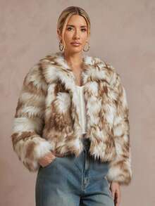 Lumalex VITNOS Luxury Fashionable & Elegant Women's Loose Fit Long Sleeve Faux Fur Leopard Print Coat,Elegant And Sexy Outerwear With High-End Vibe, Autumn/Winter Fashionable For Party Occasions Holiday VacationCoat, New Year's Outfit, Party, Night Out, Dates, Cute Costume For Women, Wedding Guest, Graduation Prom Coat, Business Casual Dress For Women, Teacher's Outfit, Luxury Evening Coat For Women, Elegant Coat For Parties, Birthday Outfit