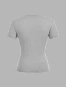 SHEIN EZwear Bộ 3 áo thun bodycon cổ tròn tay dài thường ngày cho nữ - Nhiều màu - Xem 4