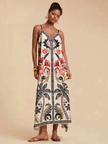 Travachic 女式彩色花卉印花细肩带休闲连衣裙 - 彩色 - 查看 6