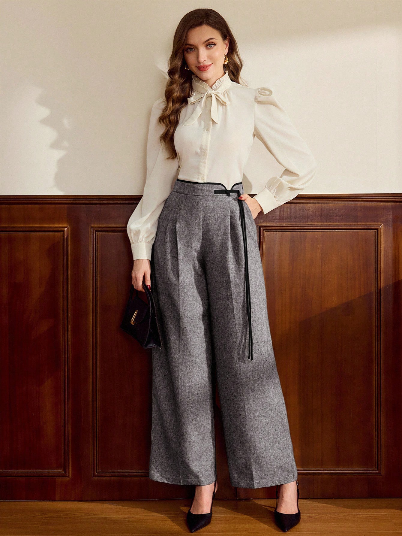 Vintamour بنطلون نسائي كلاسيكي أنيق، بنطلون مناسب...