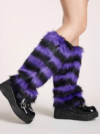 Grunge Punk 1 Paar Leoparden-Muster stilvolle und warme Beinwärmer für Frauen