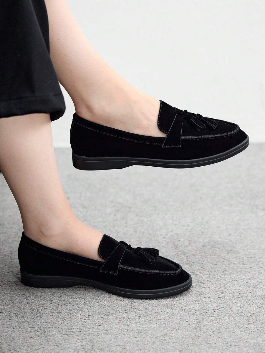 CUCCOO BIZCHIC Women's Casual Slip-On Flat Athletic Sneakers - Black - View 1