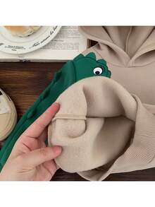 Pixure 男婴针织恐龙图案连帽休闲卫衣，长袖上衣，卫衣，男婴服装，恐龙服装，恐龙卫衣，连帽卫衣，婴儿卫衣 - 彩色 - 查看 8