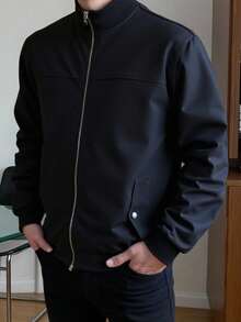 SHEIN Mirajuku Giacca casual con colletto alla coreana e stampa di dinosauri per ragazzi adolescenti