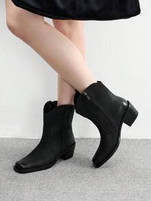 CUCCOO BIZCHIC Women's Fashionable Black Mid-Calf Boots - Black - View 3