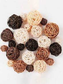 15 piezas - Bolas de ratán y mimbre de colores mixtos - Esferas decorativas naturales para manualidades DIY, decoración de boda, árbol de Navidad, adornos para el hogar, relleno de jarrones - 5 colores surtidos, 45 mm, negro, gris, marrón y blanco, negro, bolas grandes de ratán y mimbre - Mezcla de 5 colores, bolas decorativas para tazones, relleno de jarrones, decoraciones de mesa de café, centros de mesa para fiestas de boda, confeti decorativo, 3 cm/4 cm/5 cm - Multicolor - Ver 11