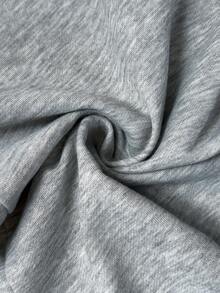 SHEIN PETITE 女士夏季街头服饰外出休闲运动基本款法式灰色松紧腰带直筒宽松裤 - 灰色 - 查看 11