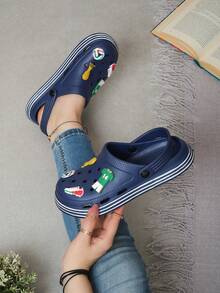Women Flat Sandals - Navy Blue - View 4
