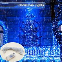 1 buc 3/6/10m Decor de casă Albastru LED String Lights Interior, Exterior Grădină Brad Decorare Lumini Zână, Lumini Twinkle String Pentru Living Room Dormitor Brad Decorare Nuntă, String Luminos pentru Brad de Crăciun - Multicolor - Vizualizare 12