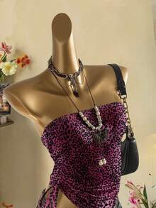 Attitoon Women's Fuchsia Leopard Print Bandeau Top Pink - Multicolor - View 6