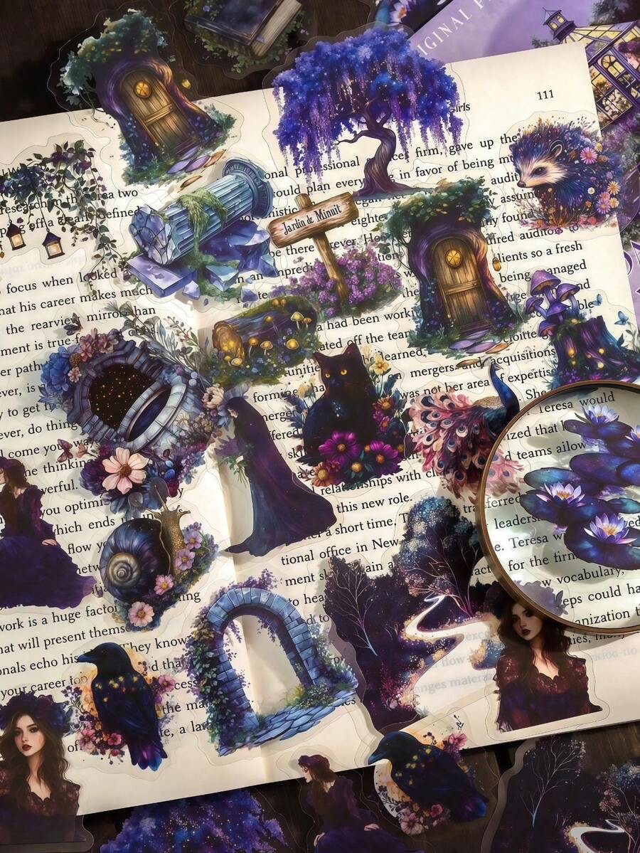 40 pegatinas de cuaderno con tema forestal, pegatinas creativas retro y estéticas, revistas chatarra, decoración DIY de álbumes de recortes y álbumes de fotos, regalos de vacaciones, álbumes de recortes personalizados y papelería escolar.