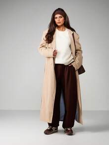 MISSGUIDED Wide Leg High Waisted Palazzo Pants For Office Wear Professional Trousers - Coffee Brown - View 3