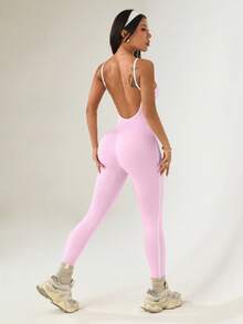 Sovereign Charm 女式露背吊带连体裤 - 粉色 - 查看 4