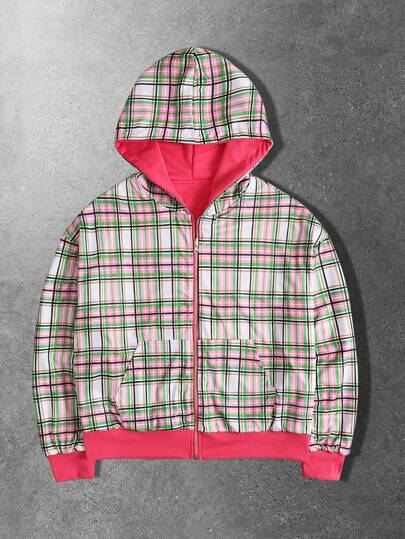 Street Life Men's Plaid Reversible Sweatshirt Sweatshirt, Loose Fit