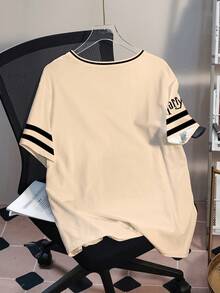 HARRY POTTER X SHEIN Plus Size Letter & Animal Print Casual Round Neck Short Sleeve T-Shirt - White - View 2